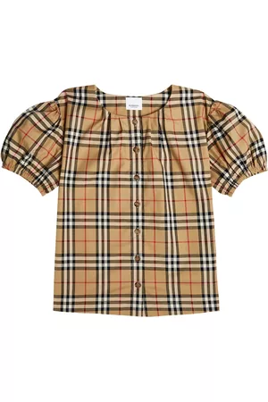 Burberry Kids Blouses - Checked cotton-blend blouse