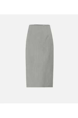 Alexander McQueen Women Pencil Skirts - High-rise pencil wool midi skirt