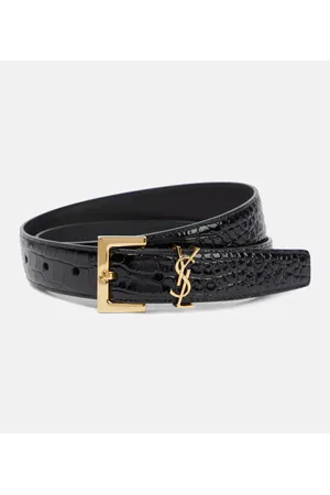 Folk Patent Leather Belt in Black - Saint Laurent