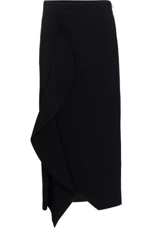 Alexander McQueen Women Midi Skirts - Ruffle-trimmed midi skirt