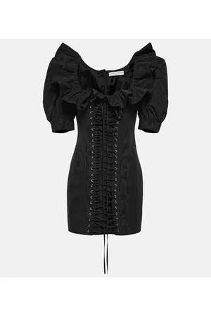 Alessandra Rich Women Puff Sleeve & Puff Shoulder Dresses - Ruffled puff-sleeve minidress