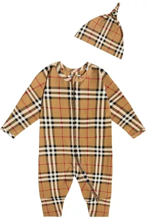 Burberry Rompers - Baby Vintage Check onesie and hat set