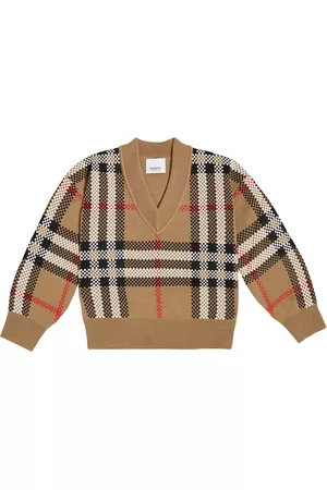 Burberry Kids Blouses - Holly checked wool-blend sweater