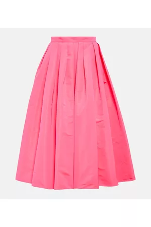 Alexander McQueen Women Midi Skirts - Gathered floral polyfaille midi skirt