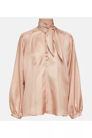 Max Mara Women Blouses - Bow-embellished silk blouse