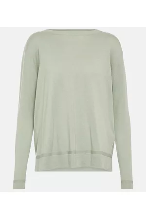 Max Mara Women Sweatshirts - Amadeus silk and cotton cardigan
