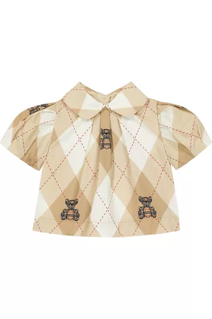 Burberry Baby Blouses - Baby Thomas Bear cotton-blend blouse