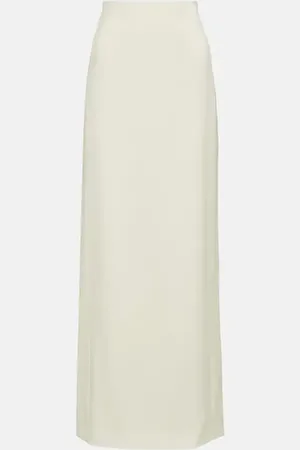 Cafila pleated virgin wool maxi skirt