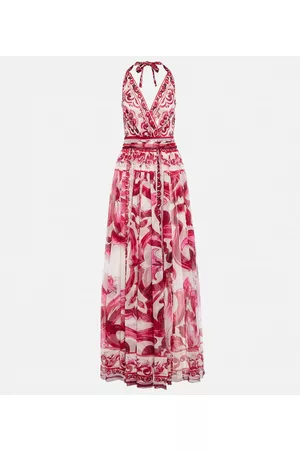 Dolce & Gabbana Women Printed & Patterned Dresses - Majolica printed silk chiffon gown