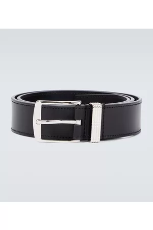 Burberry Men Belts - Check leather belt