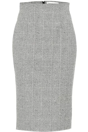 Alexander McQueen Women Pencil Skirts - Checked wool pencil skirt