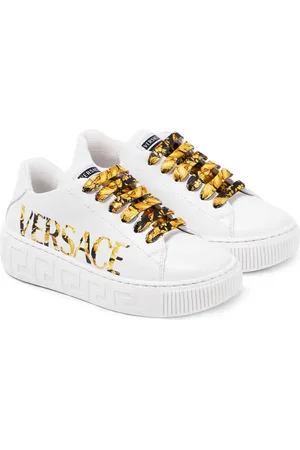 Versace Multicoloured Chain Reaction Baroque Leather And Fabric Sneakers -  Farfetch