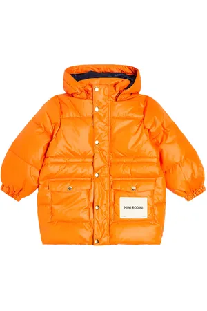 Burberry Kids Orange & Khaki Down Monogram Quilted Coat
