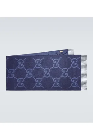 Gucci Caligula Wool & Silk Scarf in Blue for Men