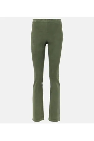 The latest collection of green leather pants for women