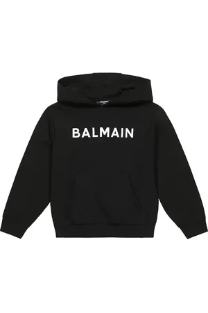 Balmain Kids TEEN logo knitted hoodie - Green