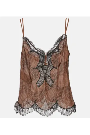 TOM FORD Lace-trimmed silk-blend satin camisole