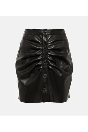 Ediaz leather midi skirt