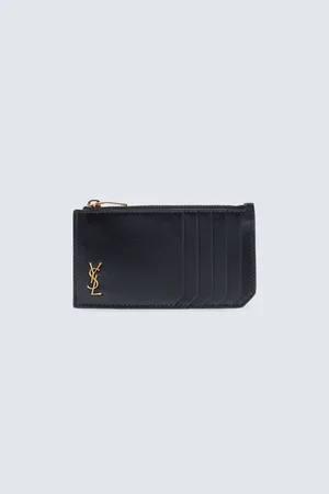 Saint Laurent Tiny Cassandre Fragments leather card holder