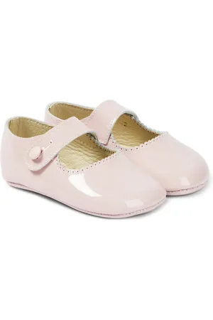 Florens butterfly-appliqué leather ballerina shoes - Pink
