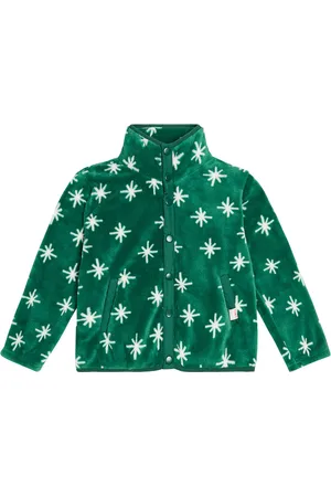 Molo checkerboard-print fleece shirt jacket - Green