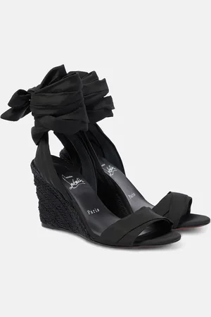 Christian louboutin hot sale wedges black