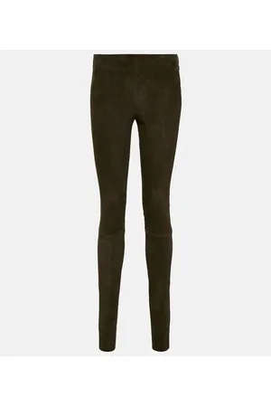 Leather Pants in the color green for Women on sale