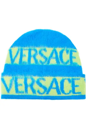 Versace Kids Barocco-print flat-peak cap - Blue