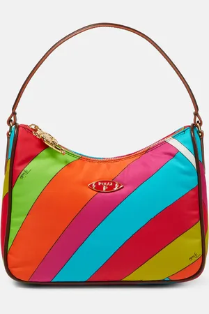 Puccini Iride Small leather-trimmed shoulder bag