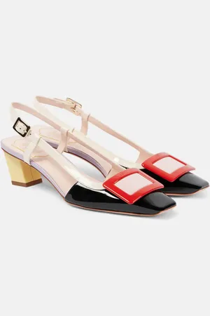 Roger Vivier Belle Vivier 45 leather slingback pumps