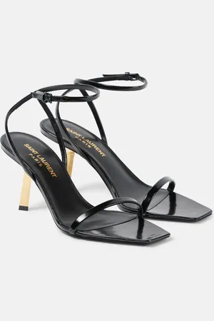 Saint Laurent Lee 75 polished leather sandals