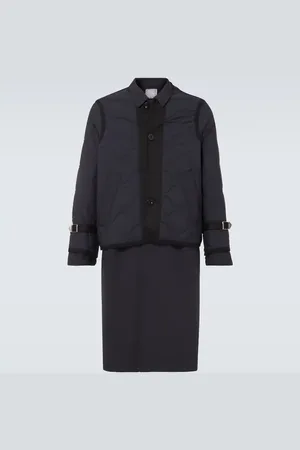 SACAI Quilted layered ripstop coat