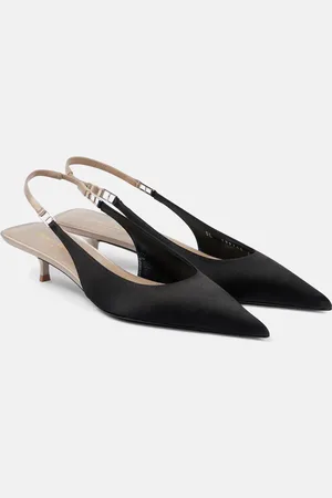 Saint Laurent Cherish 30 satin crÃªpe slingback pumps