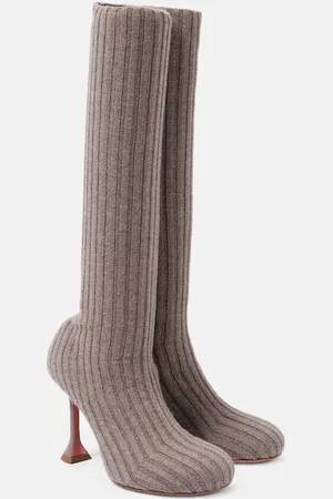 Amina Muaddi Veneda 95 knee-high sock boots