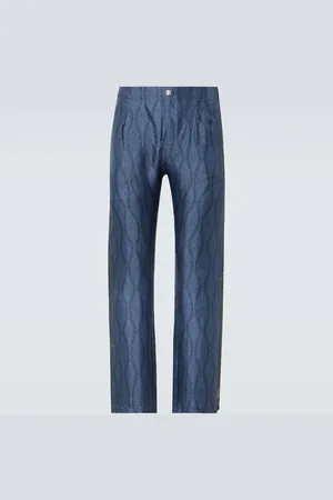 Etro Paisley silk straight pants