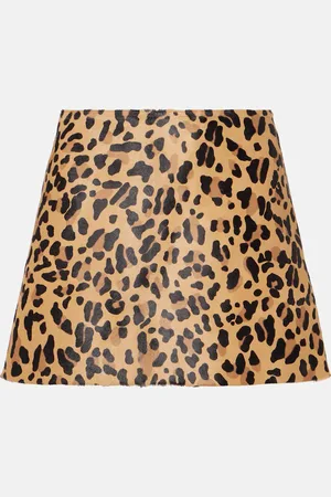 Alaïa AlaÃ¯a Leopard-print calf hair miniskirt