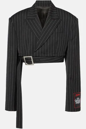 Jean Paul Gaultier Pinstripe cropped wool blazer