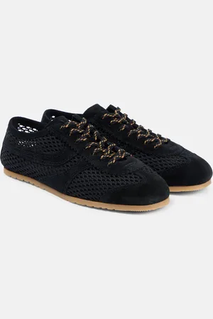 DRIES VAN NOTEN Suede-trimmed mesh sneakers
