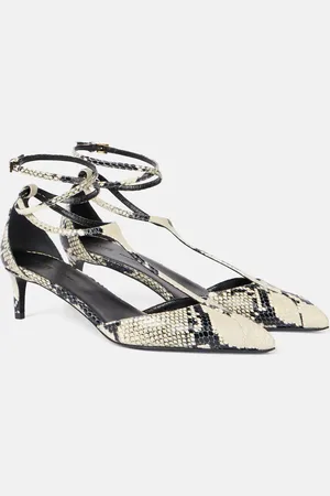 Khaite Mia 45 snake-effect leather pumps