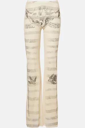 Jean Paul Gaultier Trompe lâoeil mesh flared pants