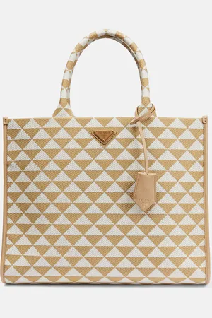 Prada Symbole leather-trimmed tote bag