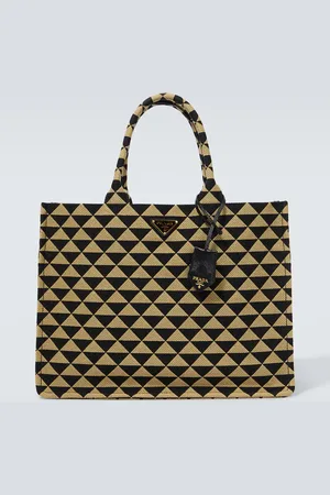 Prada Symbole leather-trimmed tote bag