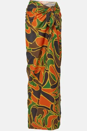 FAITHFULL THE BRAND Zinnia printed cotton beach cover-up
