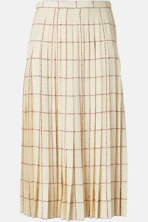 Loro Piana Clea pleated silk sablÃ© midi skirt