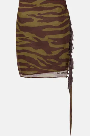 The Attico Zebra-print cotton muslin beach cover-up