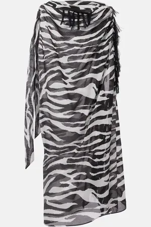 The Attico Zebra-print cotton muslin beach cover-up