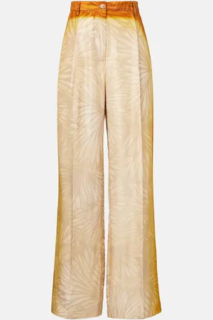 DRIES VAN NOTEN Porters printed silk wide-leg pants