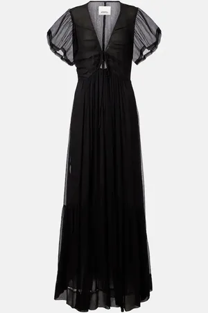 Isabel Marant Agathe gathered silk maxi dress