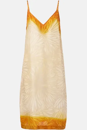 DRIES VAN NOTEN Printed ombrÃ© silk slip dress