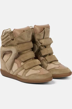 Isabel Marant Bekett leather and suede wedge sneakers